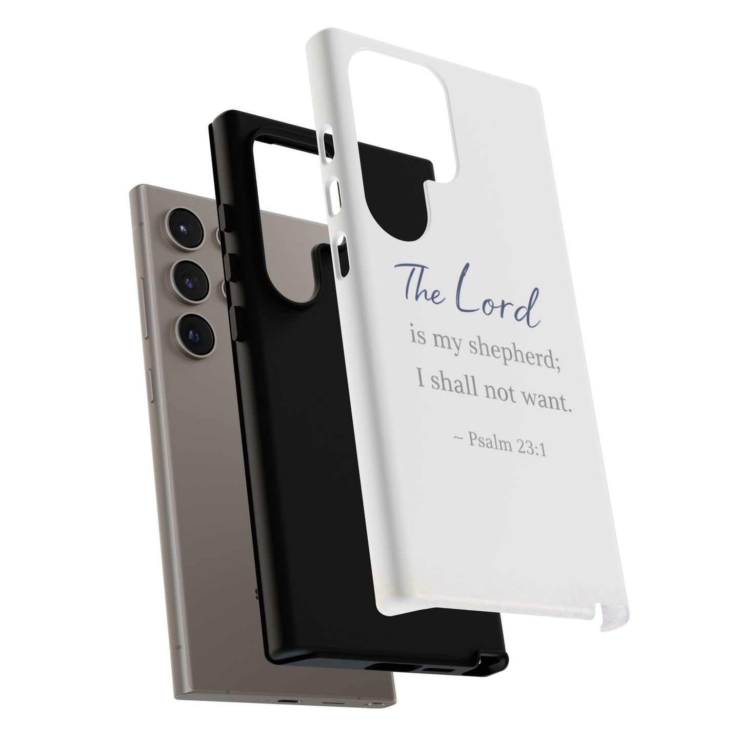 Psalm 23:1 Phone Case — "The Lord is my shepherd; I shall not want" Christian Protective Cover