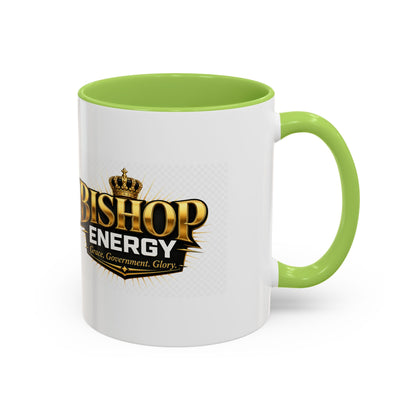 Bishop Energy Coffee Mug — Gold Crown Logo Accent Ceramic Mug (11/15oz)