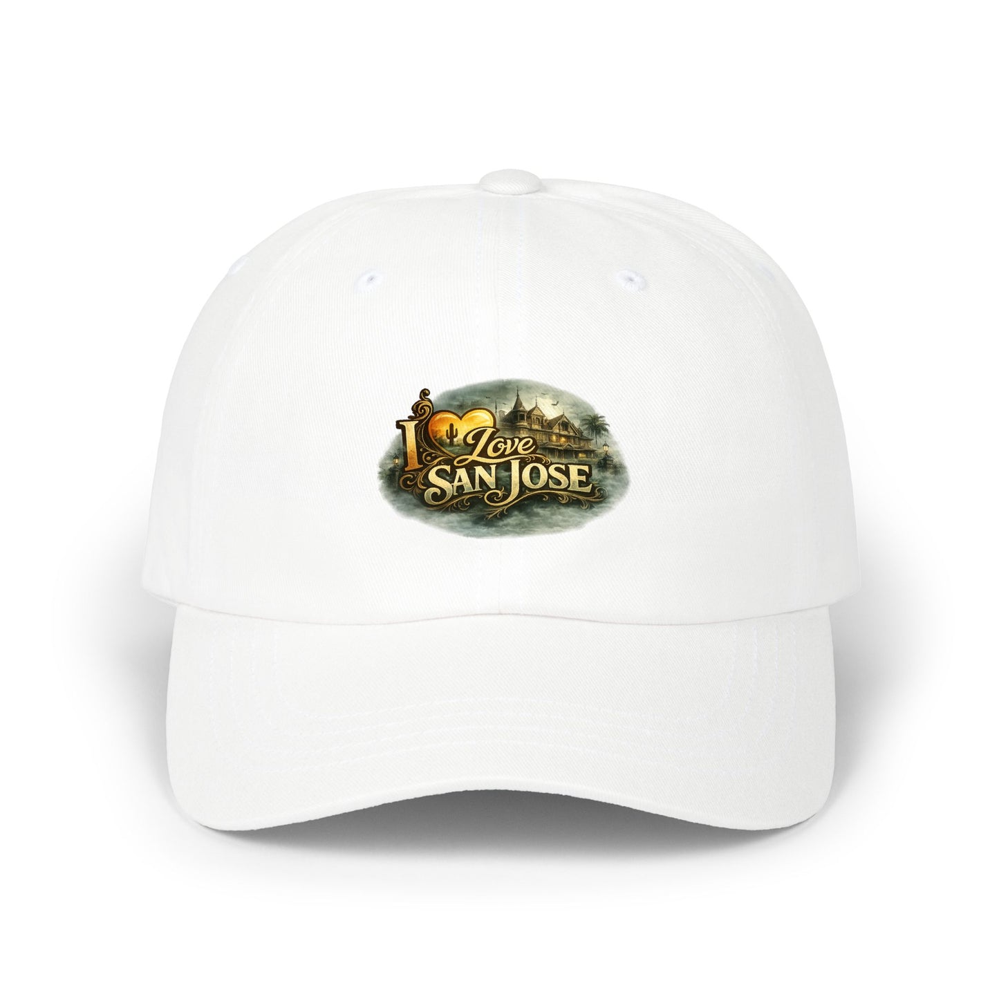 I Love San Jose Dad Cap — Vintage Cityscape Embroidered Baseball Hat