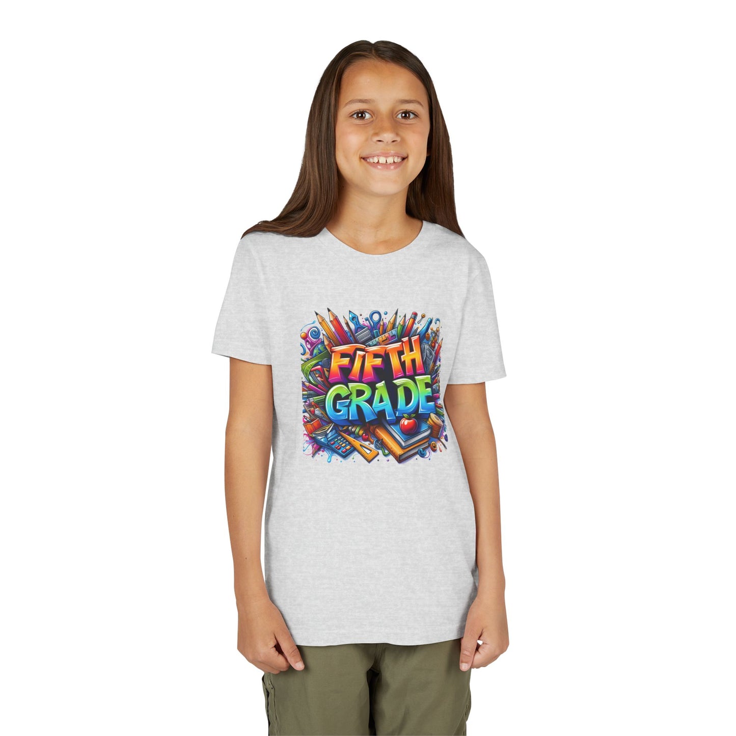 Fifth Grade Kid's Tee - Colorful School Supplies Back to School T-Shirt
