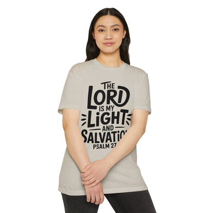 Psalm 27:1 T-Shirt — "The Lord Is My Light and Salvation" Christian Tee