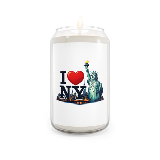 I Heart NY Statue of Liberty Soy Candle — 13.75 oz Scented Jar (New York City Souvenir)