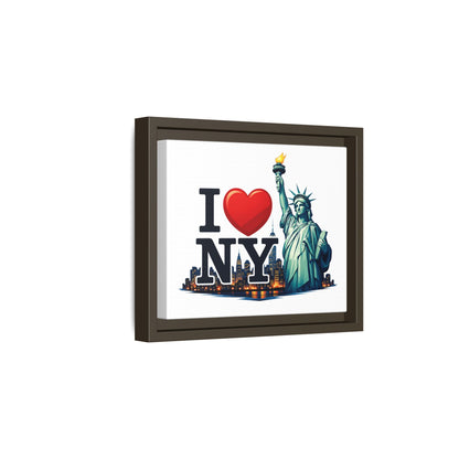 I Love NY Statue of Liberty Matte Framed Canvas