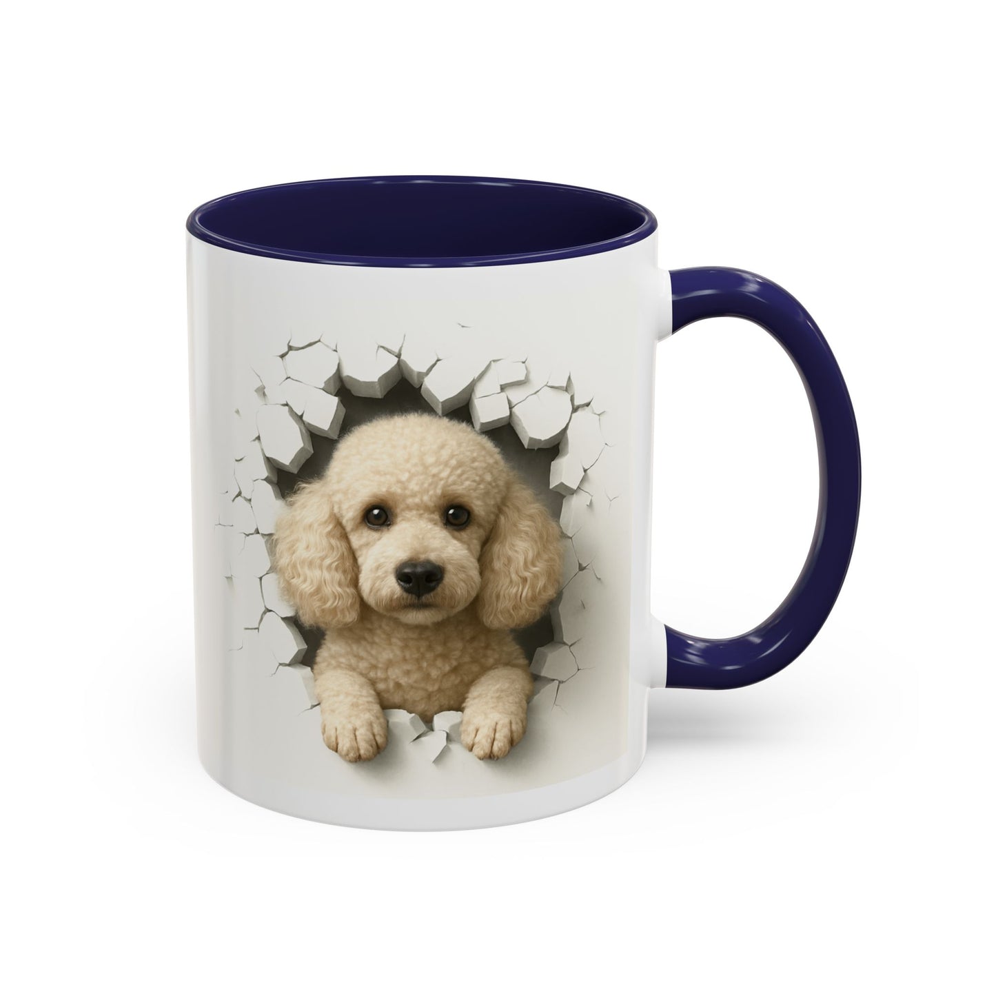 Poodle Peeking Accent Coffee Mug – Cute Dog Lover Gift (11/15oz)