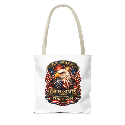 250th Anniversary United States Eagle Tote Bag — 1776–2026 Patriotic Cotton Tote