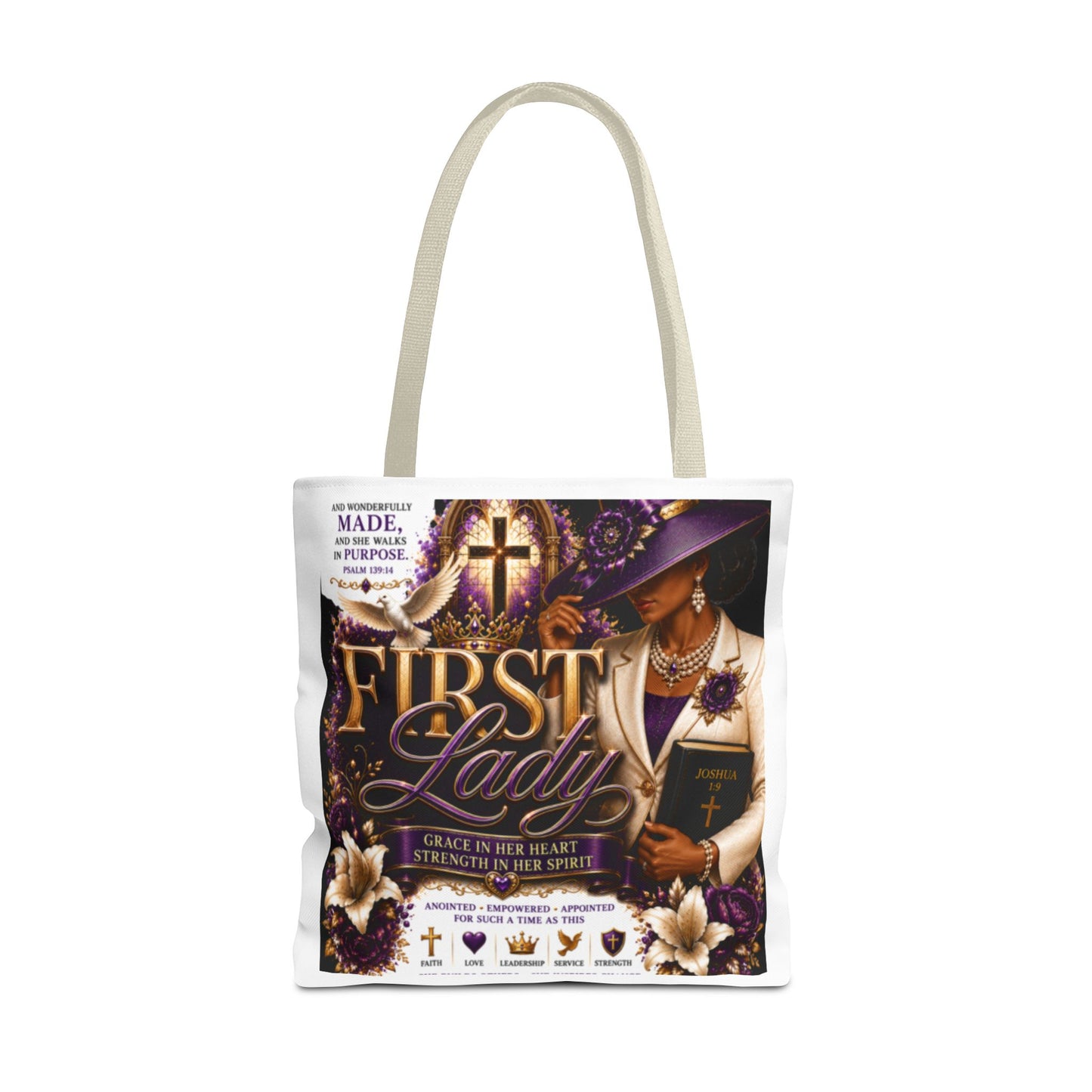 First Lady Christian Tote Bag – Faithful Grace Inspirational Church Purse