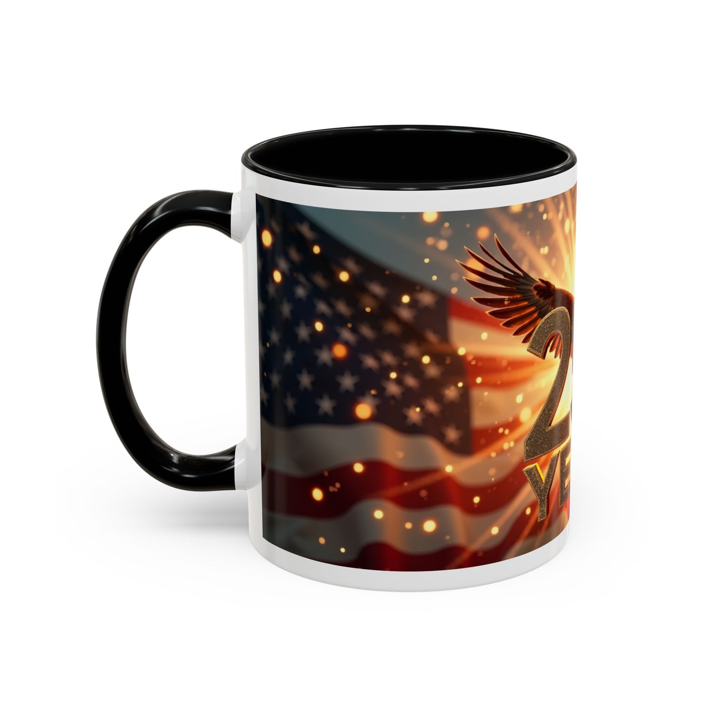 250 Years Commemorative Coffee Mug — Patriotic Eagle & American Flag Accent (11/15oz)