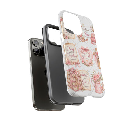 Faith Floral Phone Case – Christian Inspirational Scripture iPhone Cover (Choose Joy, Pray, Faith)