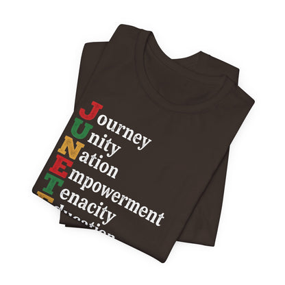 Juneteenth Acrostic T-Shirt — Juneteenth Journey Unity Nation Empowerment Tee