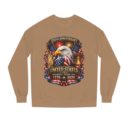250th Anniversary United States Crewneck Sweatshirt — Eagle & American Flag 1776–2026