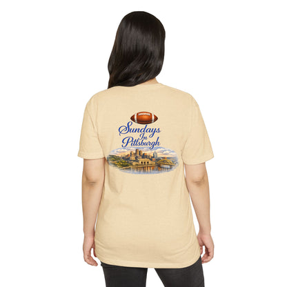 Sundays in Pittsburgh T‑Shirt — Vintage Football City Skyline Tee