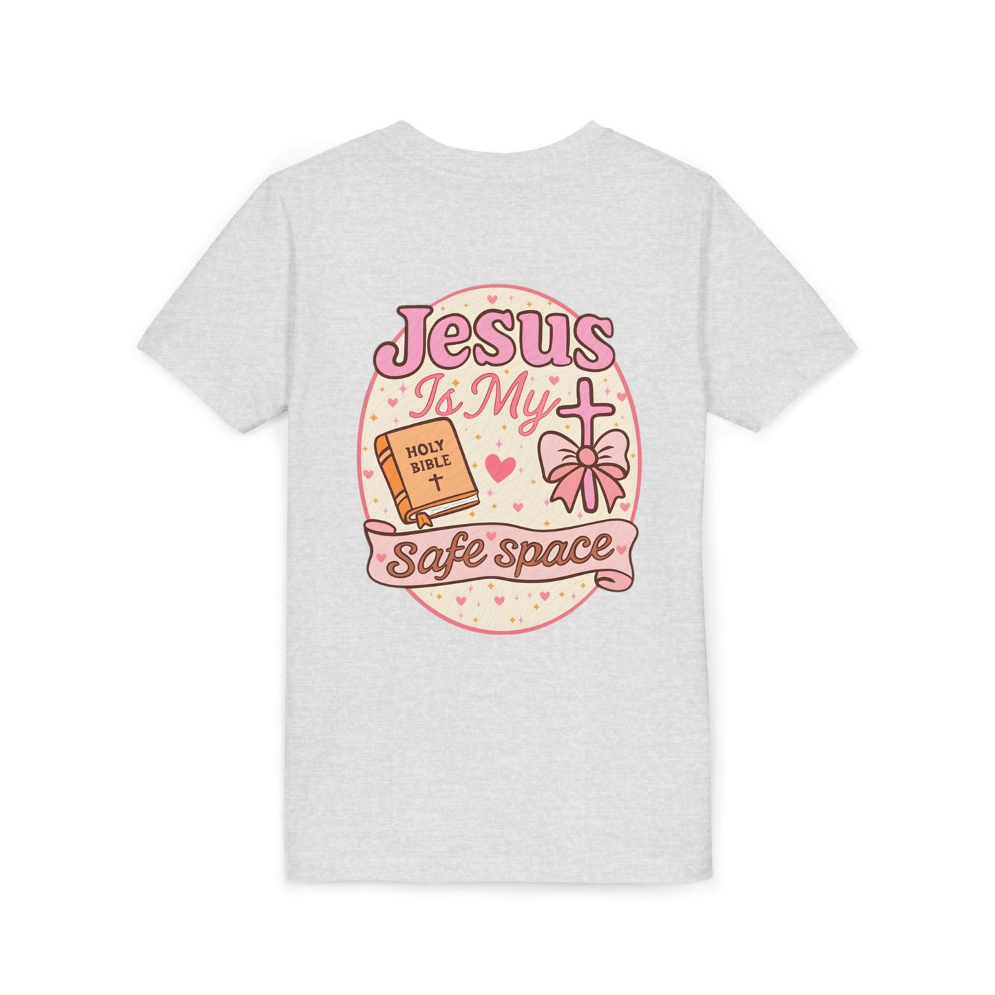 Youth Tee — "Jesus Is My Safe Space" Christian Kids T-Shirt