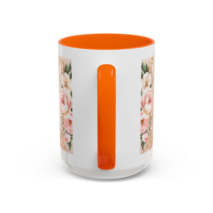 Mother's Heart Floral Accent Coffee Mug – “A Mother's Heart…Where Love Speaks the Loudest” (11/15oz)