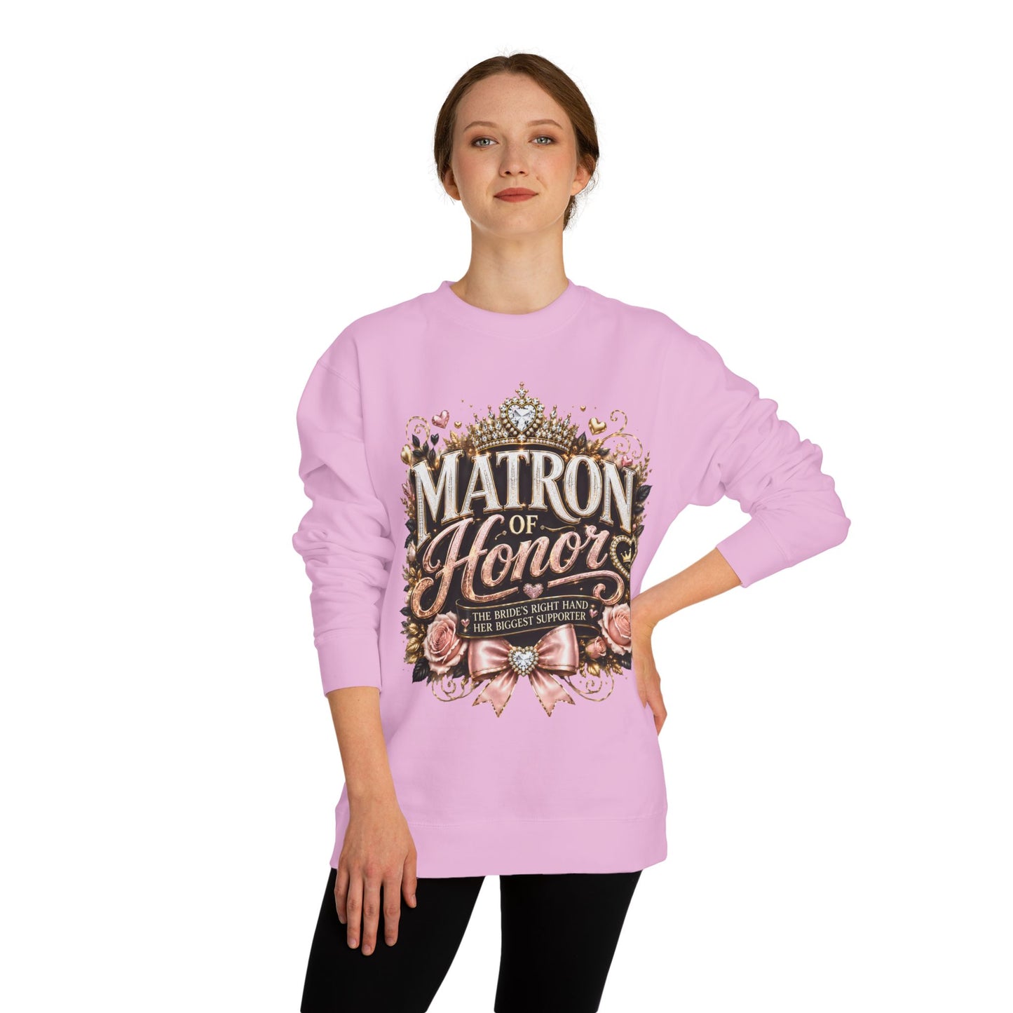 Matron of Honor Sweatshirt — Elegant Bridal Party Crewneck