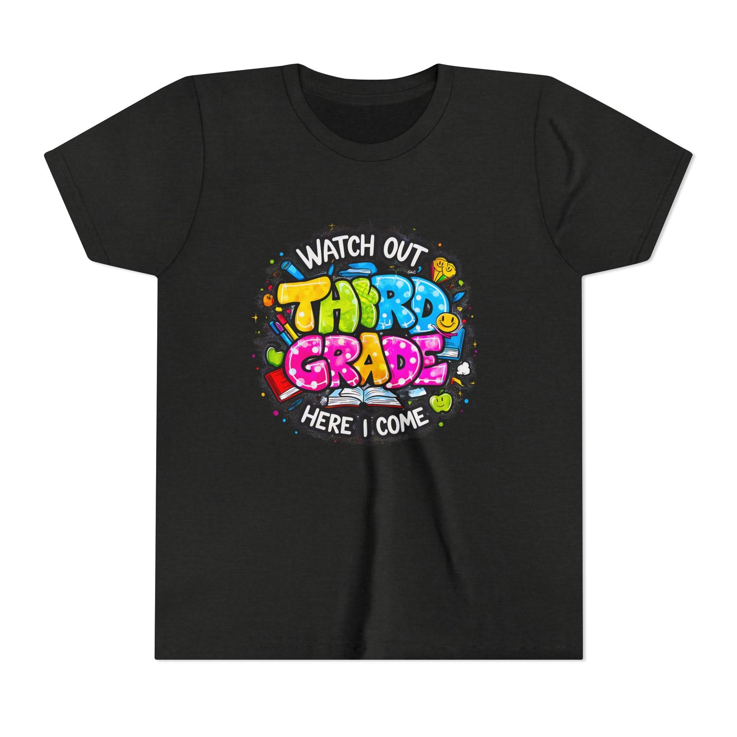 Third Grade Kids T‑Shirt — "Watch Out Third Grade Here I Come" Back-to-School Tee