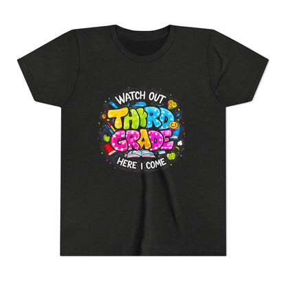 Third Grade Kids T‑Shirt — "Watch Out Third Grade Here I Come" Back-to-School Tee