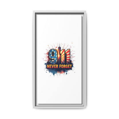 Framed Canvas Wall Art — “9·11 Never Forget” Memorial Print