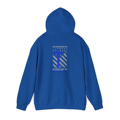Blessed Are The Persecuted Hoodie — Christian Thin Blue Line Cross Sweatshirt