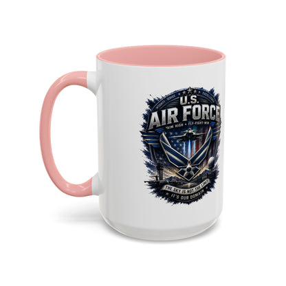 U.S. Air Force Accent Coffee Mug — Military Emblem 11/15oz