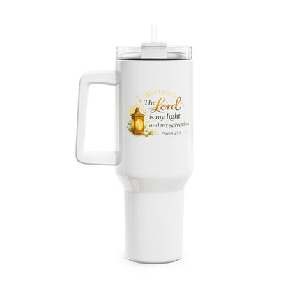 40oz Faith Tumbler - "The Lord is my light" Psalm 27:1 Travel Mug