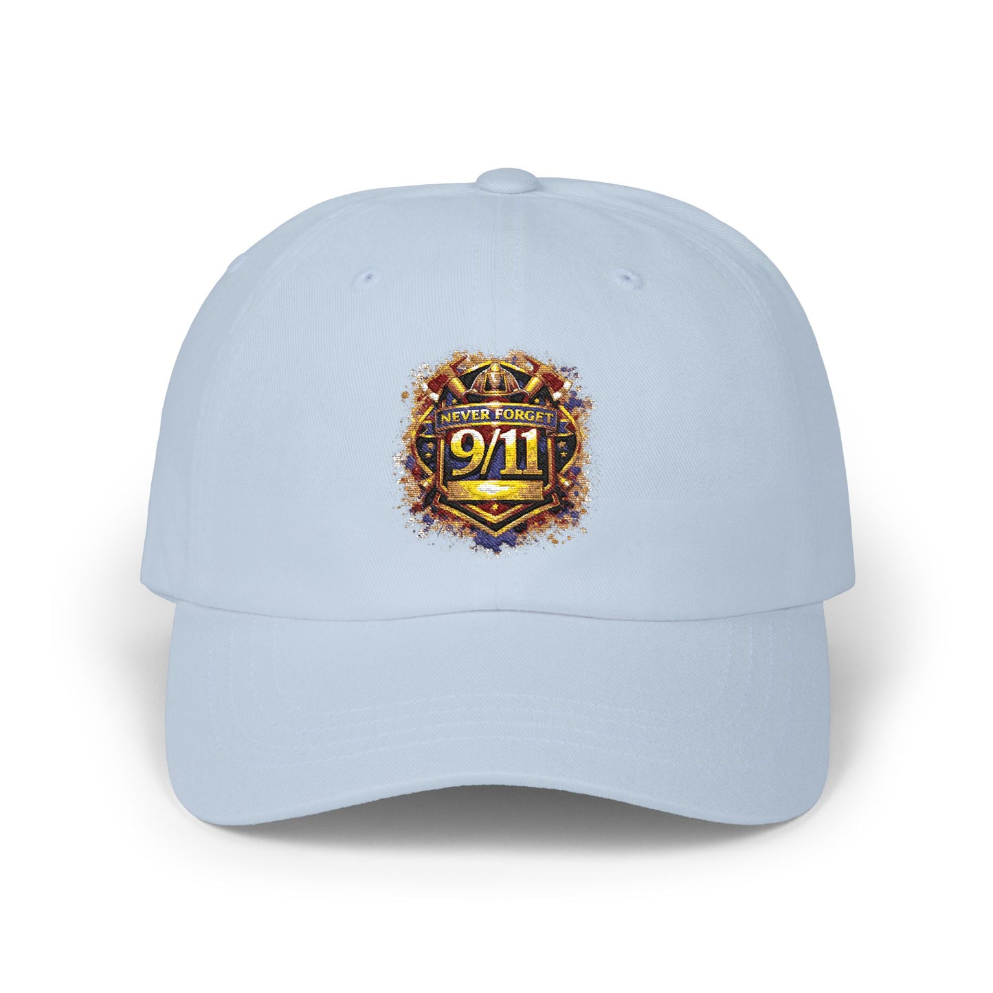 9/11 Memorial Dad Cap — Firefighter Badge Emblem Tribute Hat