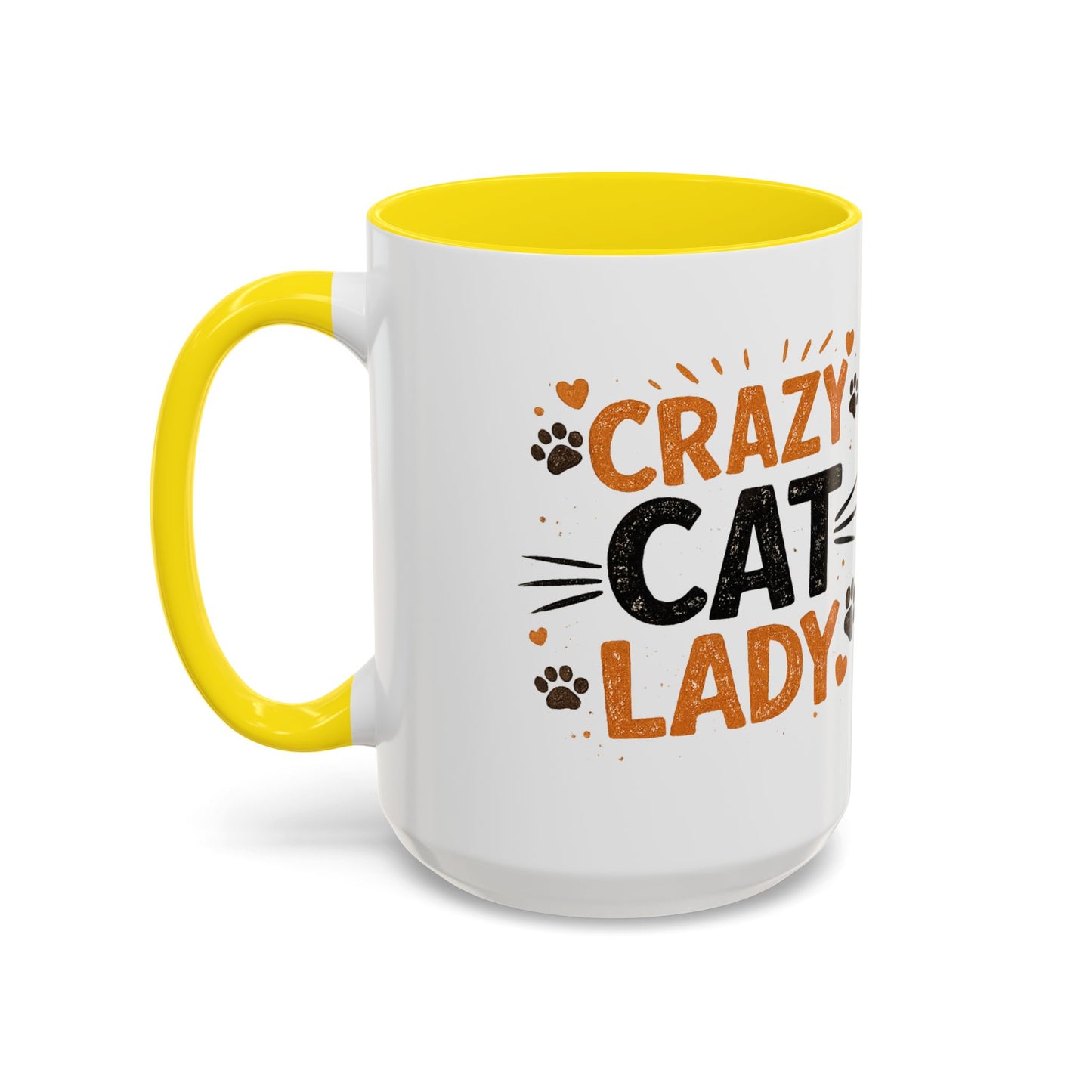 Cat Mug — "Crazy Cat Lady" Cute Kitten Accent Coffee Mug (11/15 oz)
