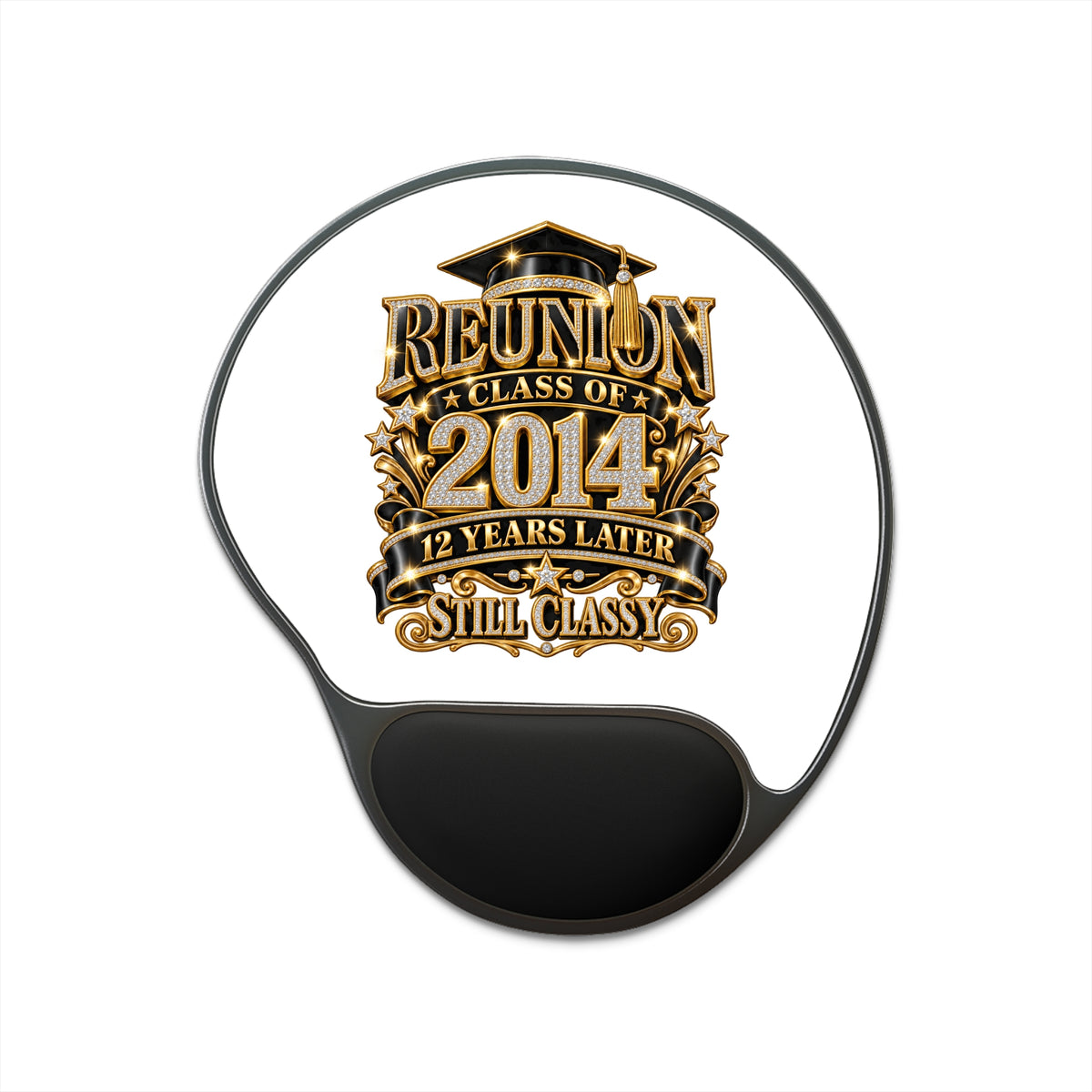 Class of 2014 Reunion Mouse Pad with Wrist Rest — "12 Years Later Still Classy"