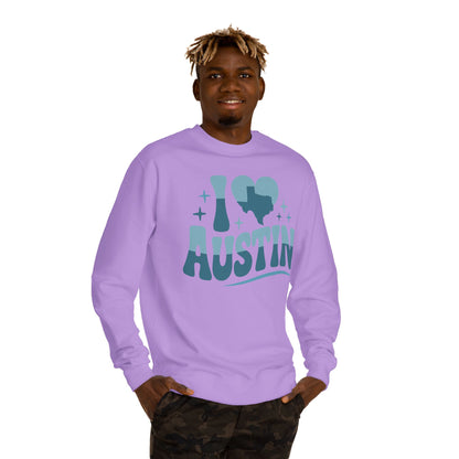 Austin Love Crewneck Sweatshirt — Retro I  Austin Graphic