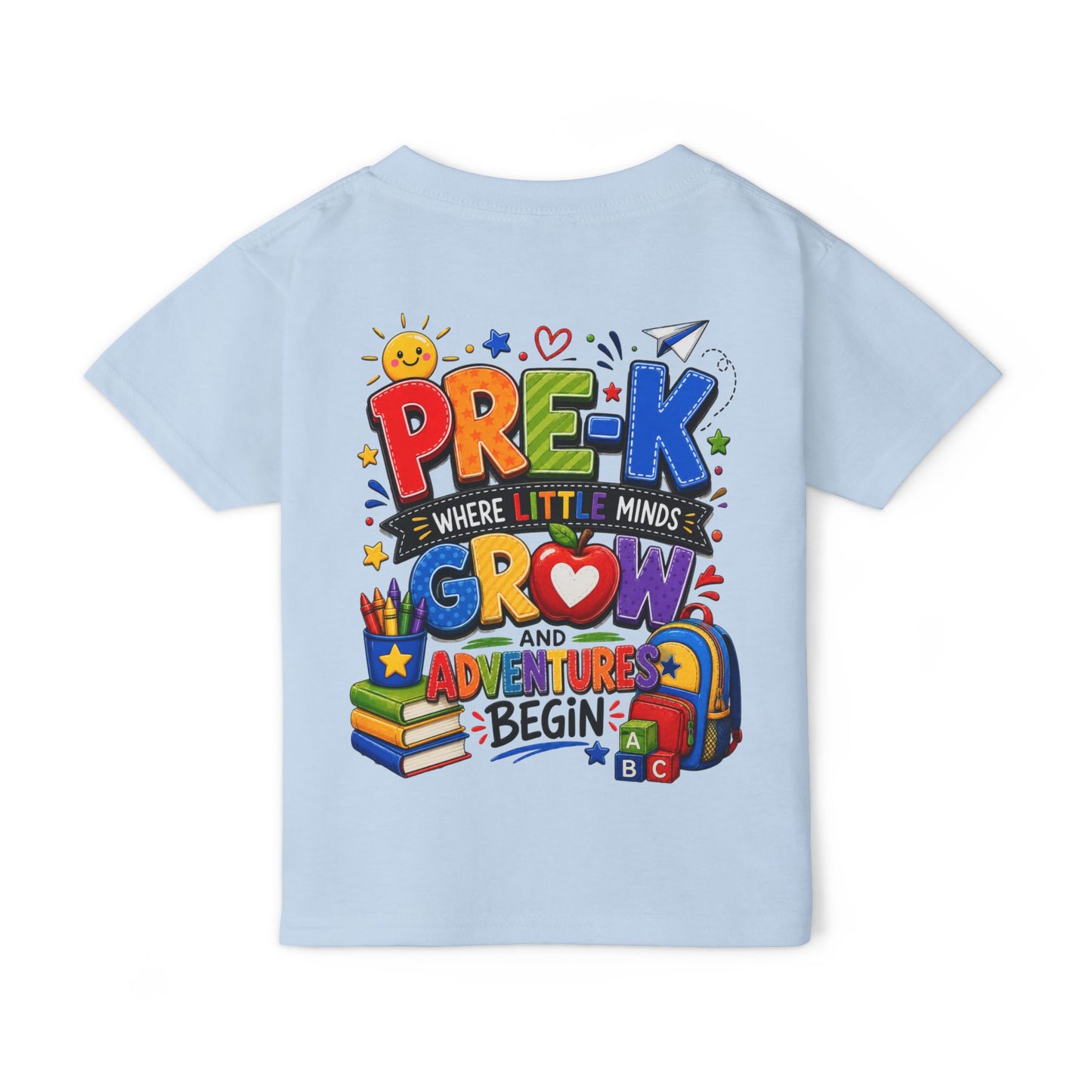Pre-K Toddler T-Shirt – “Pre-K Where Little Minds Grow and Adventure Begin” Colorful Back-to-School Tee