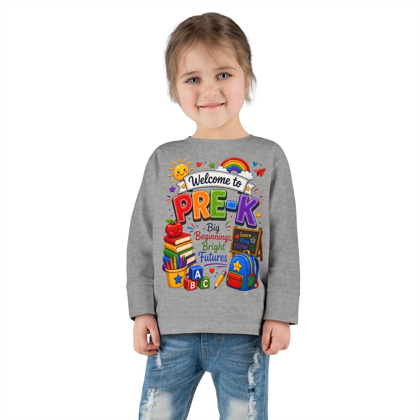 Welcome to Pre-K Toddler Long Sleeve Tee — Cute Back-to-School Preschool Shirt