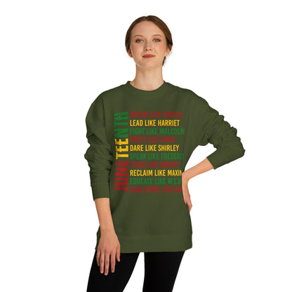 Juneteenth Icons Sweatshirt — "Lead Like Harriet, Fight Like Malcolm" Heritage Crewneck