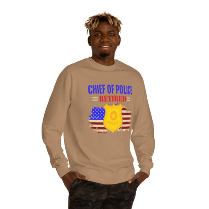 Retired Chief of Police Sweatshirt – American Flag Badge Tribute