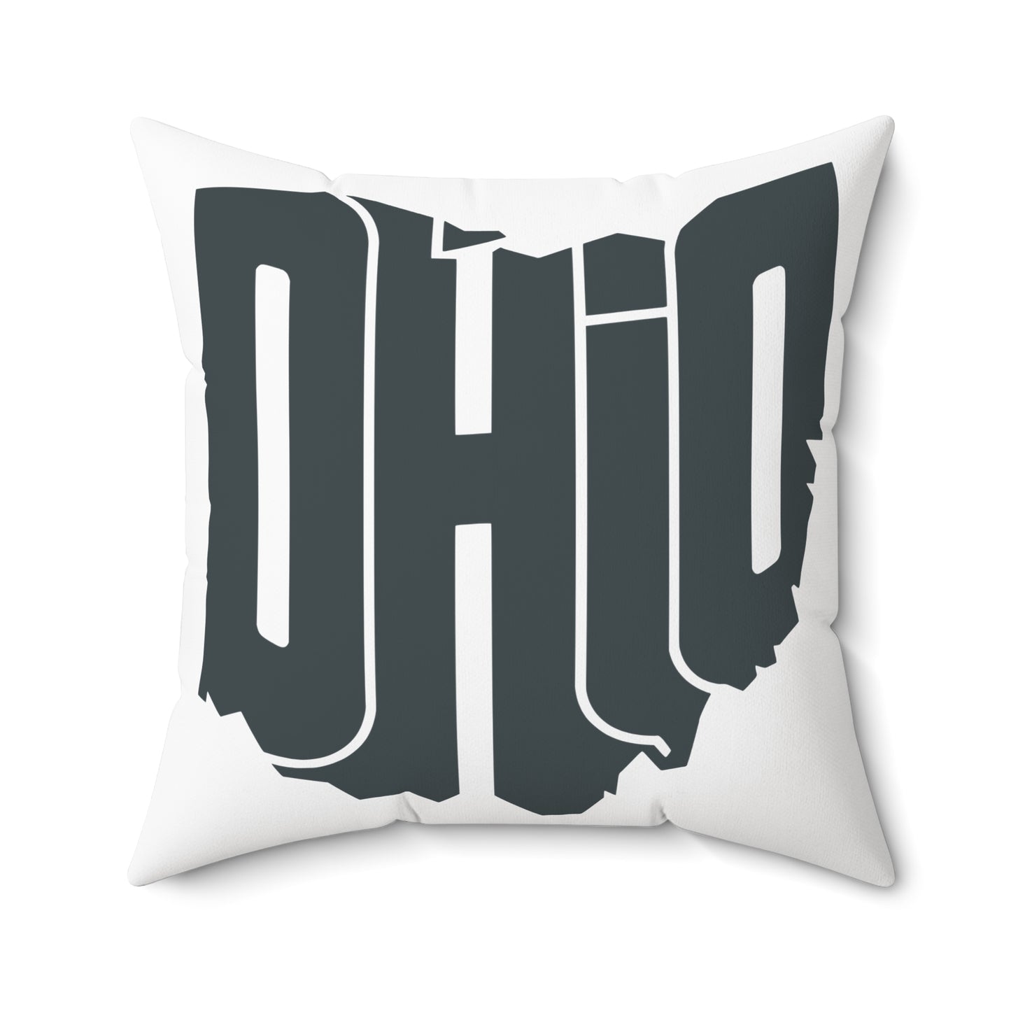 Ohio State Outline Pillow — Bold Graphic "OHIO" Decorative Throw Pillow