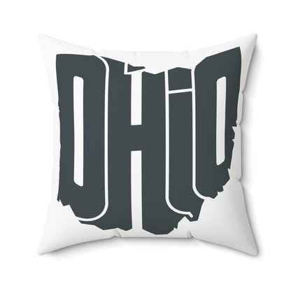 Ohio State Outline Pillow — Bold Graphic "OHIO" Decorative Throw Pillow
