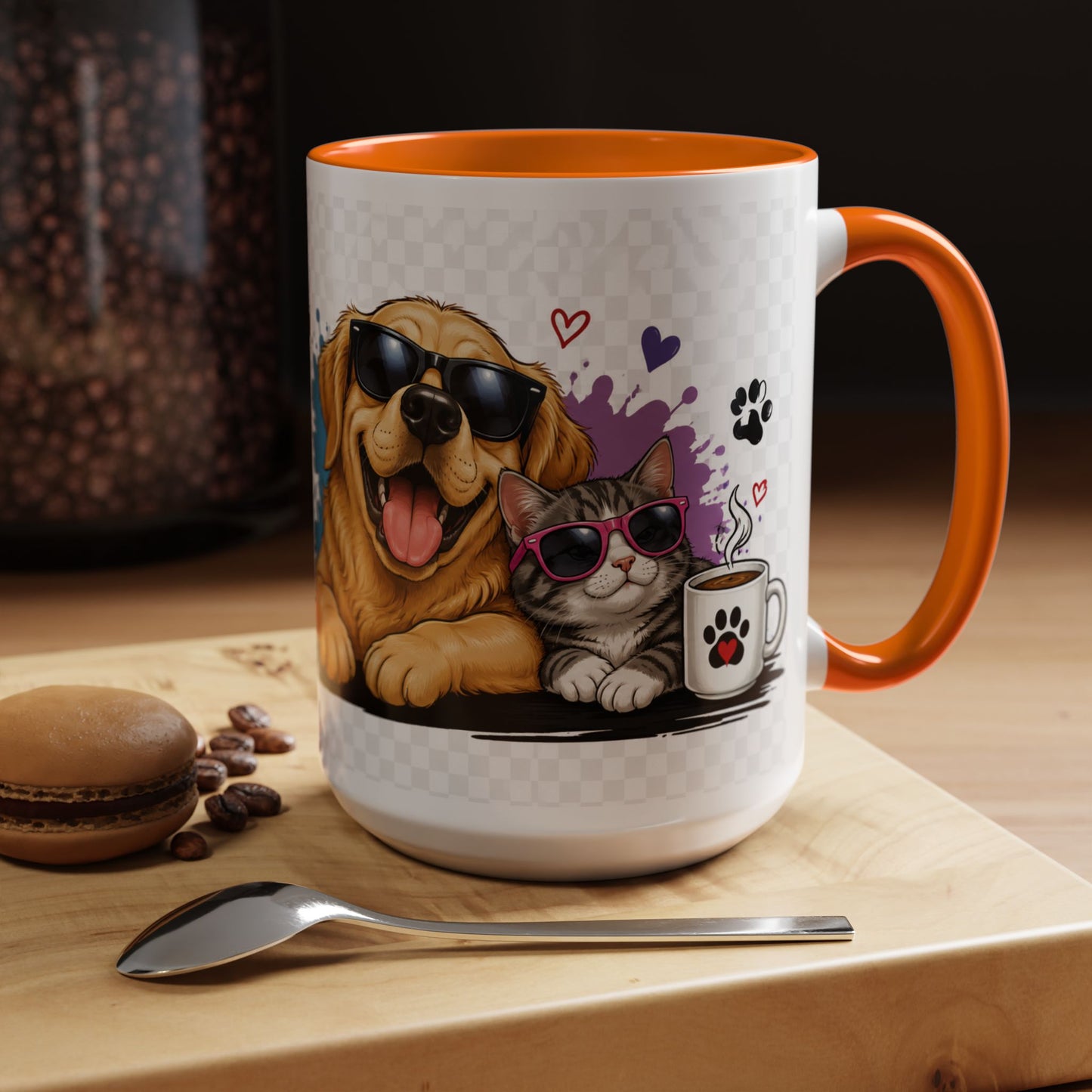 Dog and Cat Coffee Mug — 'This Is My Healer I'm A Cat' Cute Pet Lover Accent Mug (11/15oz)