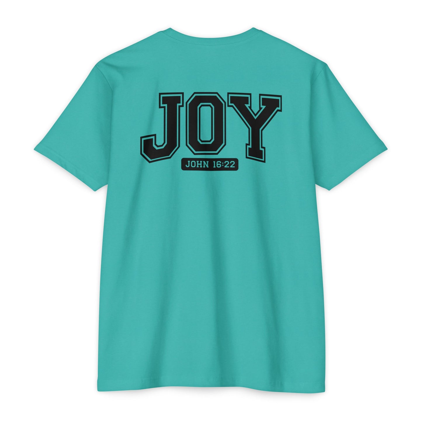 Joy T-Shirt – Christian Scripture John 16:22 College-Style Tee