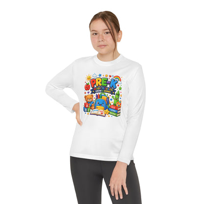 PRE-K Kids Long Sleeve Tee — Back-to-School Preschool Shirt ("Ready to Learn, Grow & Shine")