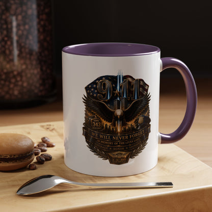 9/11 Tribute Coffee Mug — Never Forget Memorial Eagle Design (11/15oz)