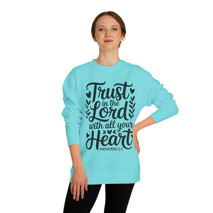 Trust in the Lord Crewneck Sweatshirt – Proverbs 3:5 Faith Graphic