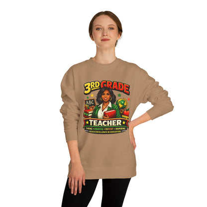 3rd Grade Teacher Sweatshirt – Inspiring Black Excellence Teacher Gift