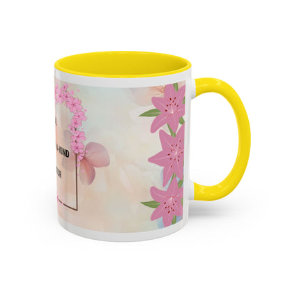 Mom Acronym Coffee Mug — "MOM: Magical • One-of-a-Kind • Motivator" Floral Accent