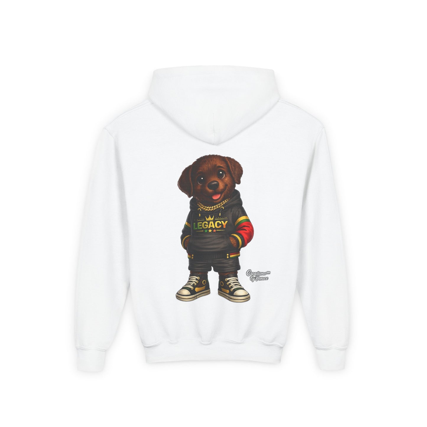 Youth Hoodie — 'Legacy' Streetwear Puppy Graphic Sweatshirt