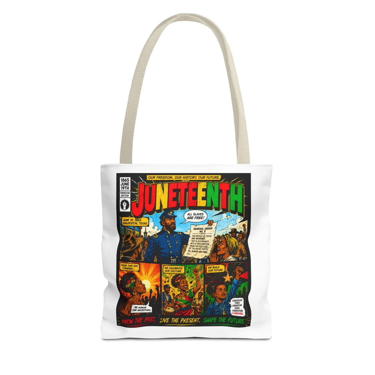 Juneteenth Comic Tote Bag — Vintage Panels Celebration Tote