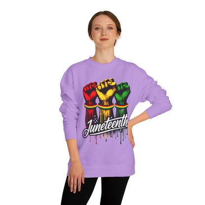 Juneteenth Fist Sweatshirt – Black Power Red Yellow Green Pride Crewneck