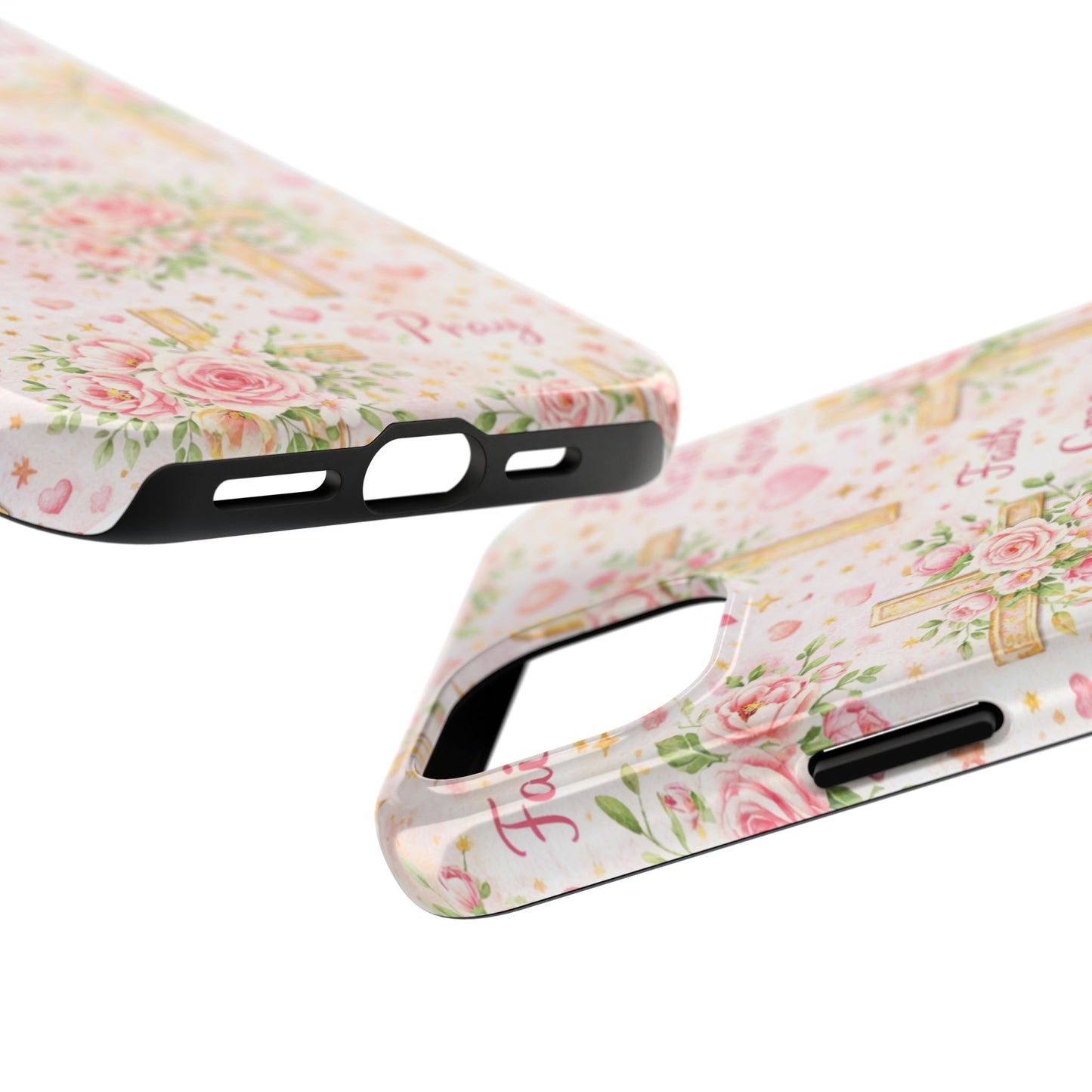 Faith Grace Love Cross Phone Case | Christian Floral iPhone Case