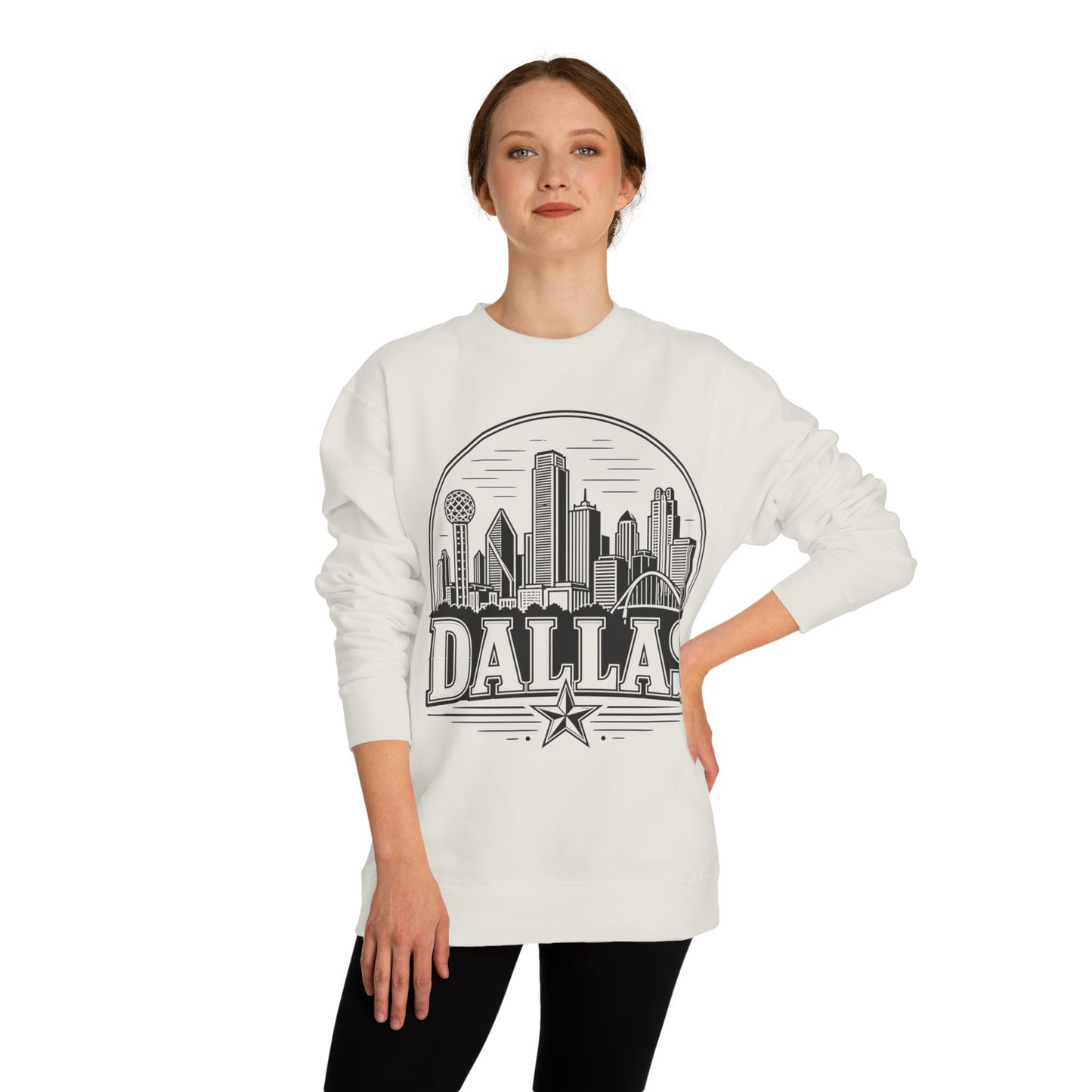 Dallas Skyline Crewneck Sweatshirt — Retro Cityscape Graphic