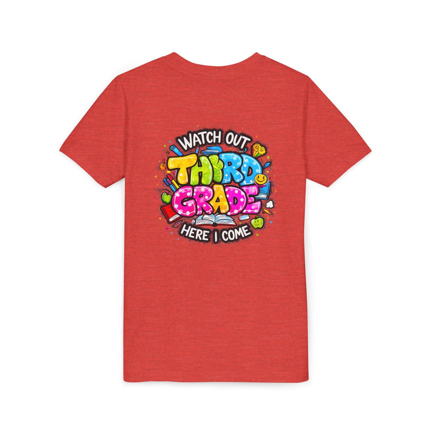 Third Grade Kids T‑Shirt — "Watch Out Third Grade Here I Come" Back-to-School Tee