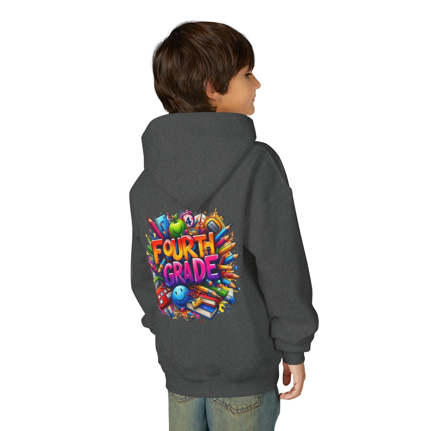 Fourth Grade Youth Hoodie — Colorful Back-to-School Kids Sweatshirt