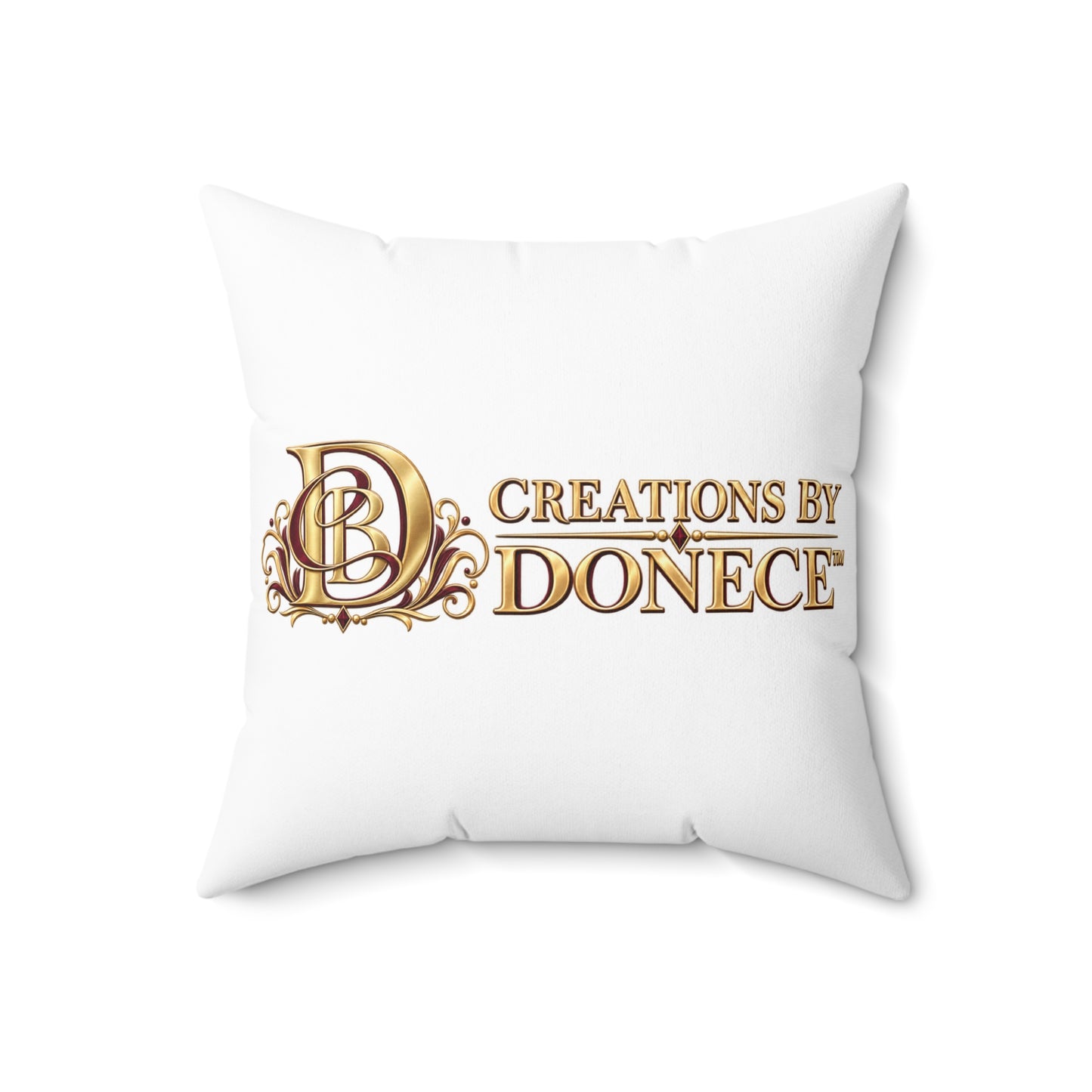 Creations By Donece Decorative Throw Pillow — Gold Logo Accent