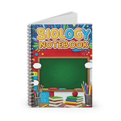 Biology Notebook — Spiral Ruled School Notebook for Students